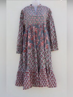Hand Block Printed Cotton Dress L